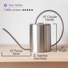 Load image into Gallery viewer, 2L Stainless Steel Watering Can: Black