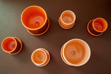 Load image into Gallery viewer, Handmade Ceramic Planter with Drip Plate - Peach/Orange: Medium