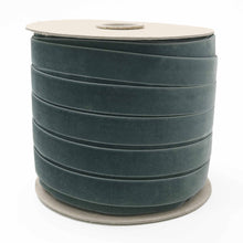 Load image into Gallery viewer, Dark Grey Swiss Velvet Ribbon: 11Yard Retail Roll / 50mm
