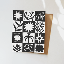 Load image into Gallery viewer, Patchwork Greeting Card - Black and White Checker Design