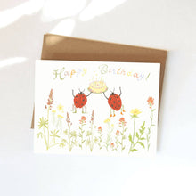 Load image into Gallery viewer, Birthday Bugs Greeting Card - Ladybug, Garden Party, Playful