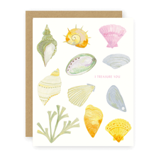 Load image into Gallery viewer, Treasure You Greeting Card - Seashells, Hand Painted, Ocean