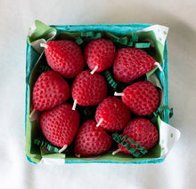 Load image into Gallery viewer, Beeswax Strawberry Birthday Candles: 10