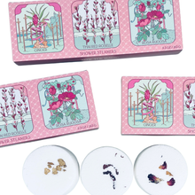 Load image into Gallery viewer, Floral Tarot Shower Steamer Set with botanicals