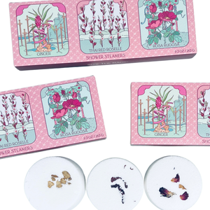 Floral Tarot Shower Steamer Set with botanicals