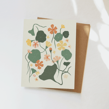 Load image into Gallery viewer, Nasturtiums Greeting Card - Floral Collage