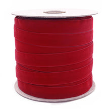 Load image into Gallery viewer, Red Swiss Velvet Ribbon: 11Yard Retail Roll / 36mm