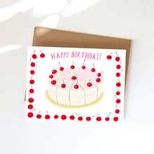 Load image into Gallery viewer, Cherry Birthday Cake Card