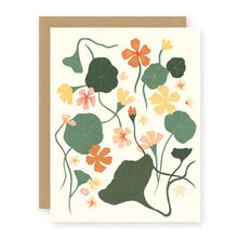 Load image into Gallery viewer, Nasturtiums Greeting Card - Floral Collage