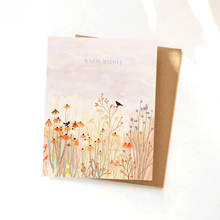 Load image into Gallery viewer, Autumn Garden Card - Warm Wishes, Birds, Wildflower Garden