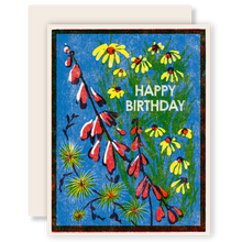 Load image into Gallery viewer, Happy Birthday (Blue Sky Wildflowers) Letterpress Card
