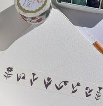 Load image into Gallery viewer, Brown Flowers Washi Tape