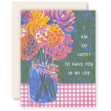 Load image into Gallery viewer, So Lucky To Have You (Bouquet) -Mother/Father Risograph Card