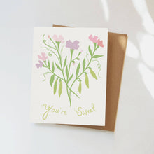 Load image into Gallery viewer, Sweet Pea Greeting Card - Simple, Sweet, Thoughtful Design