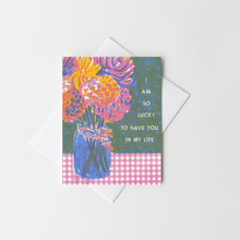 Load image into Gallery viewer, So Lucky To Have You (Bouquet) -Mother/Father Risograph Card