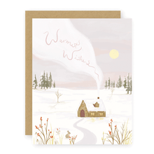 Load image into Gallery viewer, Cozy Winter Cabin Greeting Card - Peaceful Christmas Scene