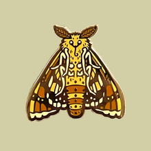 Load image into Gallery viewer, Moth Enamel Pin 1.25”, Entomology Pin