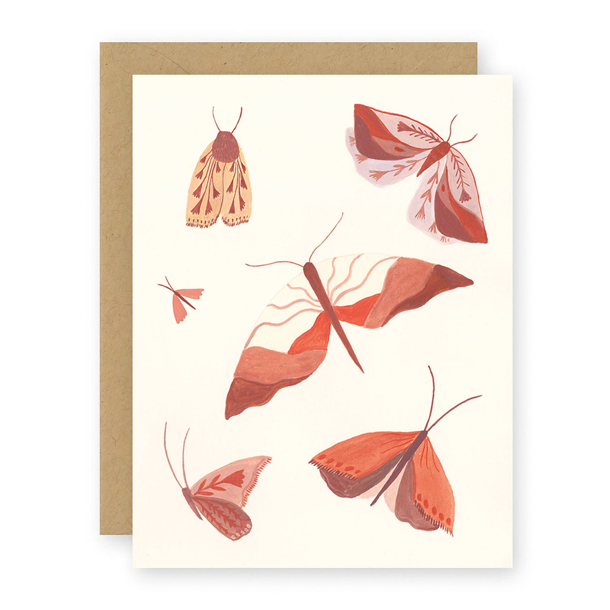Moths Greeting Card: Single Card – Stonefruit Botanical
