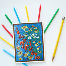 Load image into Gallery viewer, Happy Birthday (Blue Sky Wildflowers) Letterpress Card