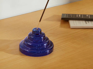 Glass Meso Incense Holder - Cobalt