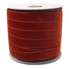 Load image into Gallery viewer, Rust Swiss Velvet Ribbon: 11Yard Retail Roll / 22mm