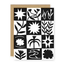 Load image into Gallery viewer, Patchwork Greeting Card - Black and White Checker Design