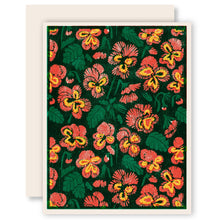 Load image into Gallery viewer, Pansies (Red) Letterpress Card