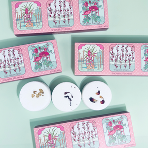 Floral Tarot Shower Steamer Set with botanicals