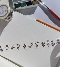 Load image into Gallery viewer, Brown Flowers Washi Tape