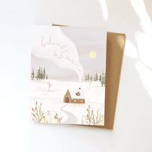 Load image into Gallery viewer, Cozy Winter Cabin Greeting Card - Peaceful Christmas Scene