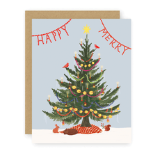 Load image into Gallery viewer, Yule Tree Greeting Card - Woodland Creatures Christmas Tree