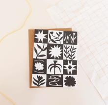 Load image into Gallery viewer, Patchwork Greeting Card - Black and White Checker Design