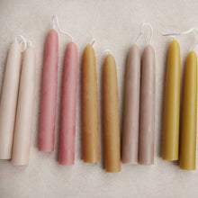 Load image into Gallery viewer, 6" Beeswax Dipped Taper Candles: Ochre