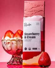 Load image into Gallery viewer, 37% Strawberry &amp; Cream Vegan White Chocolate Bar