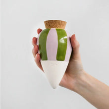 Load image into Gallery viewer, Olla -  Green and lilac stripes