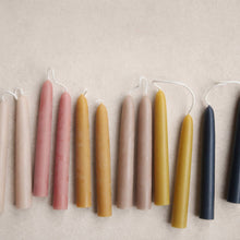 Load image into Gallery viewer, 6" Beeswax Dipped Taper Candles: Ochre